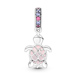 Charm Bạc Pandora Thủy Tinh Murano Hình Rùa Màu Hồng - Murano Glass Pink Sea Turtle Dangle Charm