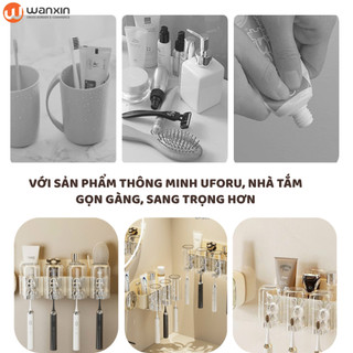 Kệ để đồ nhà tắm bộ nhả kem tự động treo tường linh hoạt dễ lắp đặt nhiều vị trí tiện lợi cho nhà tắm gia đình