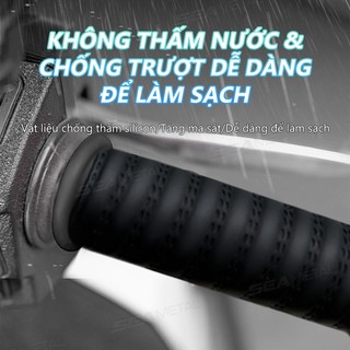 SEAMETAL Silicone Xe Máy Tay Lái Bao Tự Thu Nhỏ Chống Trơn Trượt Chống Rung Xe Máy Tay Cầm Bao Da Bảo Vệ Đa Năng