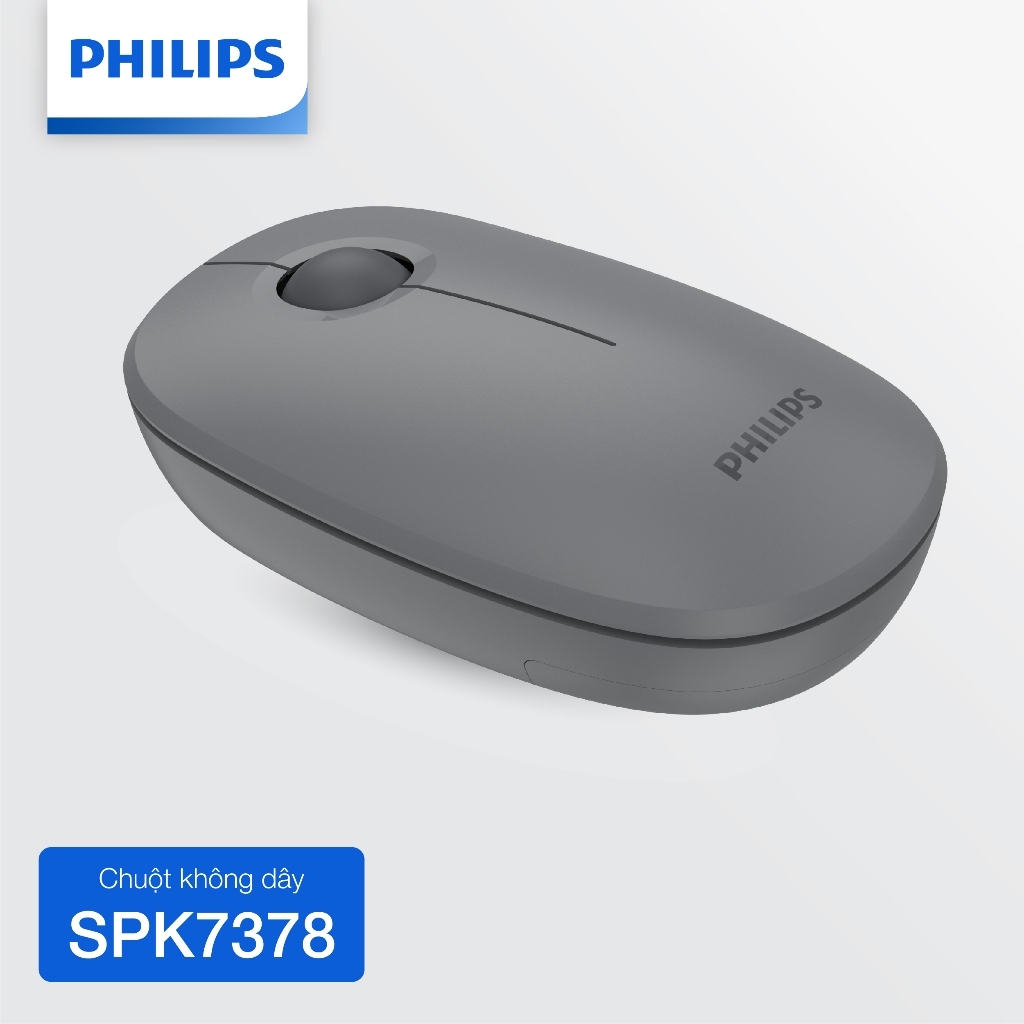 Chuột không dây Philips SPK7378 Chính Hãng – Kết nối 2.4GHz ổn định, thiết kế nhỏ gọn, pin bền