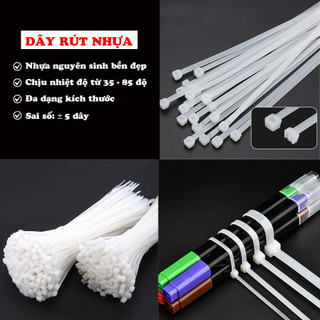 Dây rút nhựa, Dây thít nhựa siêu chắc nhiều kích thước 10cm 15cm 20cm 25cm 30cm - Gói 1000 dây thít