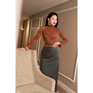 Áo Ren Giữ Nhiệt Nữ MY WAY Cổ Lọ Dáng Ôm Body Sang Trọng 9MT4189 NA0