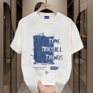 ✨Hàng có sẵn✨ Simple and casual letters-Áo thun nam mới! 100% cotton, thời trang, Unisex