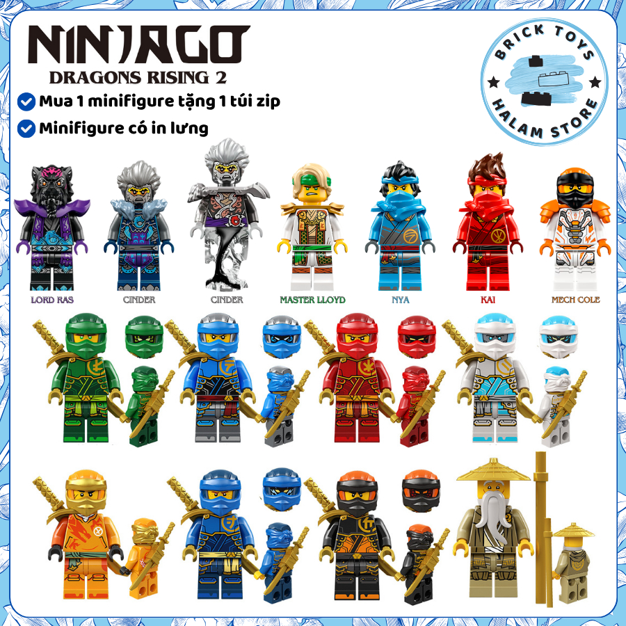 [Có sẵn] Đồ chơi lắp ghép sưu tầm mồ hình nhân vật Ninjag Dragons ...