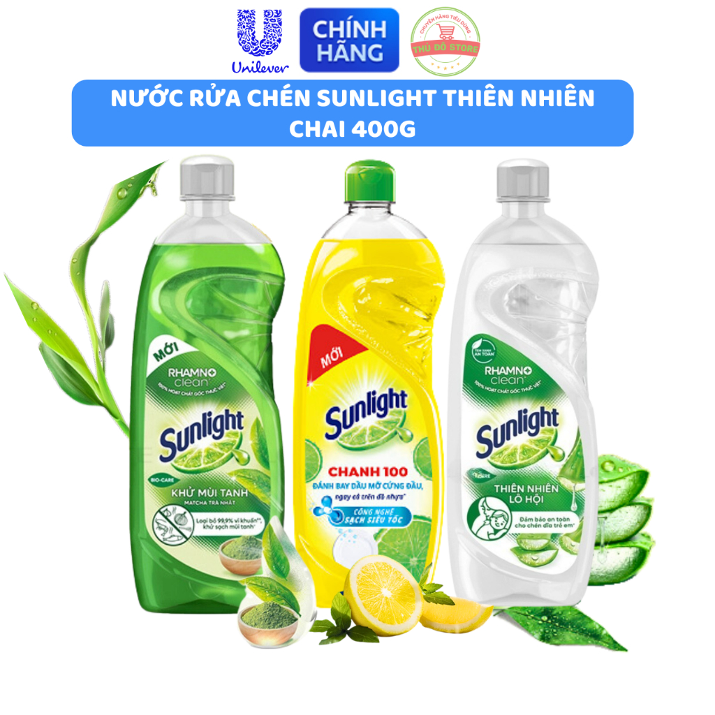 Nước Rửa Chén Bát Sunlight Thiên Nhiên - Chai 400G vg9ke1_096