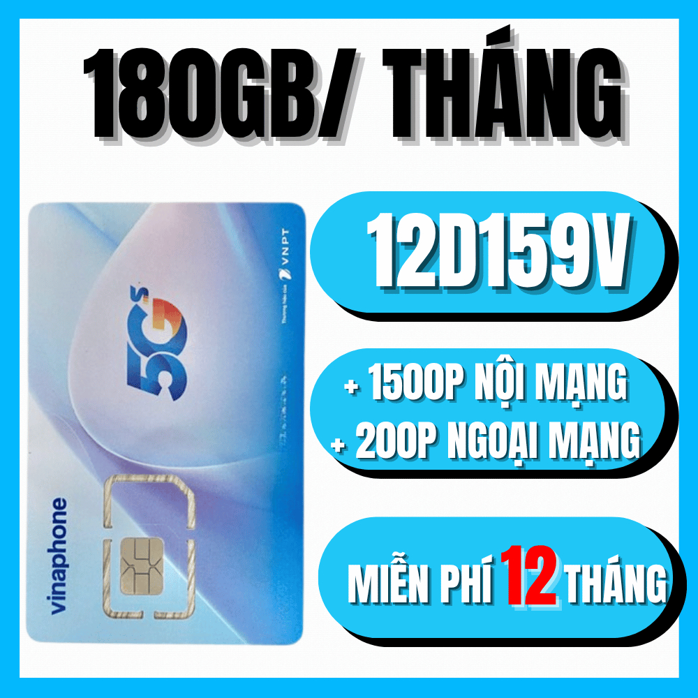 Sim 5G Data Vinaphone D159V Dùng 12 Tháng Free Không Cần Nạp - Sim Vào ...