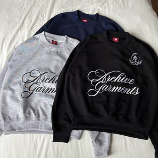 Áo Nỉ Sweater Thêu Archive Garments 98stu Form Boxy Chất Nỉ vải mịn mát không đổ lông