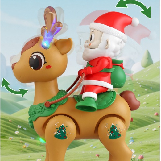 Đồ Chơi Nhảy Múa Di Chuyển Vui Nhộn Giáng Sinh Noel Ông Già Cho Bé Có Đèn Có Nhạc - Đồ Chơi Cho Bé PUKAPI