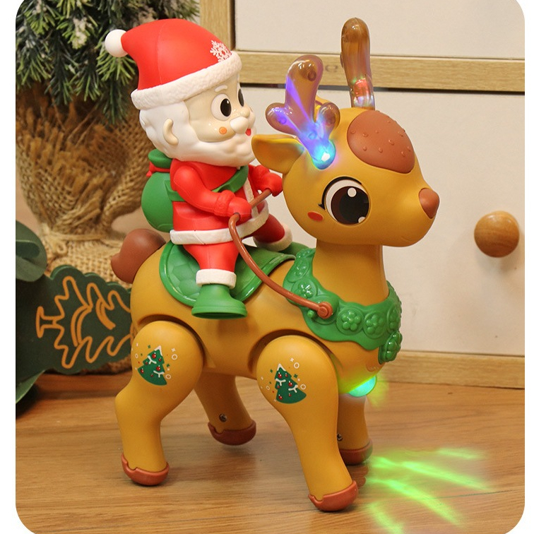 Đồ Chơi Nhảy Múa Di Chuyển Vui Nhộn Giáng Sinh Noel Ông Già Cho Bé Có Đèn Có Nhạc - Đồ Chơi Cho Bé PUKAPI