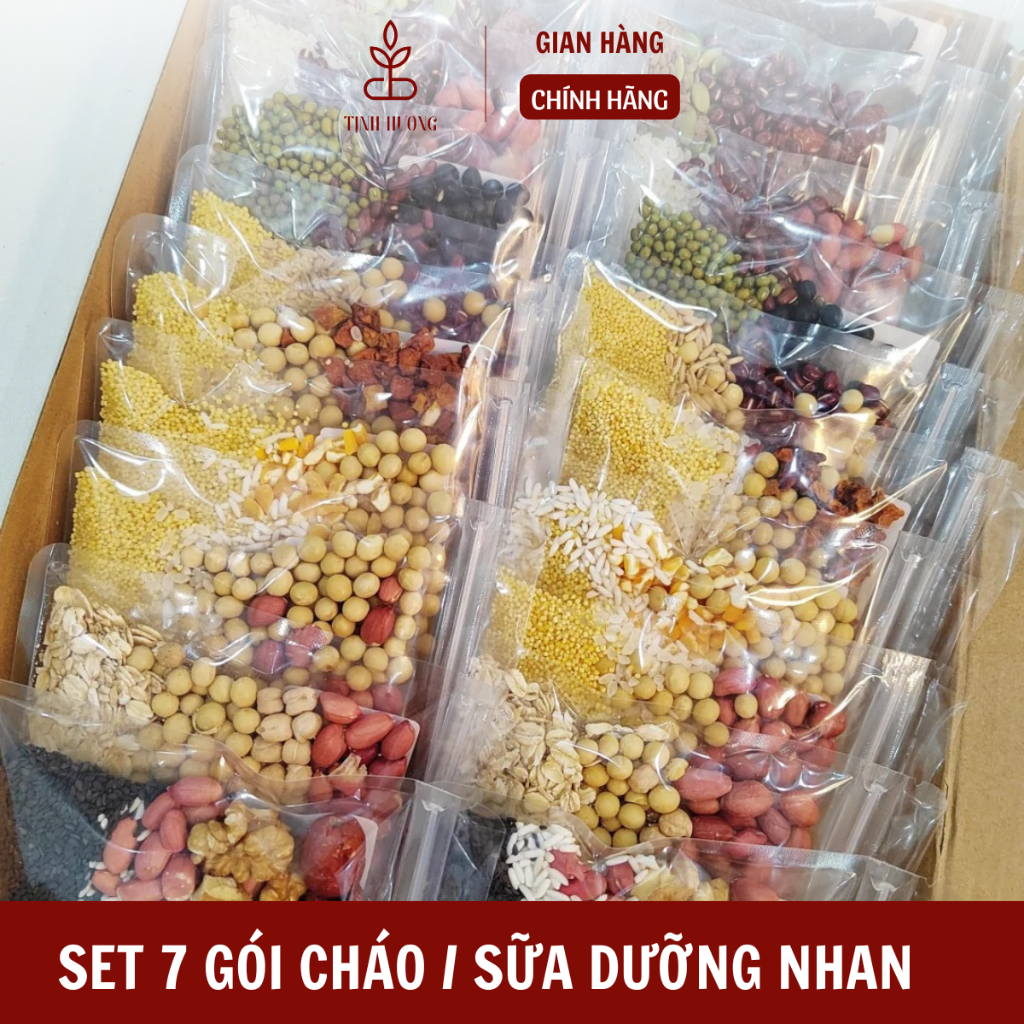Set 7 gói cháo\sữa hạt dưỡng sinh ngũ cốc dưỡng nhan , bổ khí, đẹp da