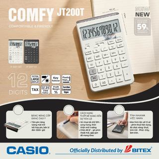 [MỚI RA MẮT] Máy Tính Cầm Tay Casio JT-200T (Hàng Bitex) - Nhựa Tái Chế, Chống Bám Vân Tay, Kiểu Dáng Comfy
