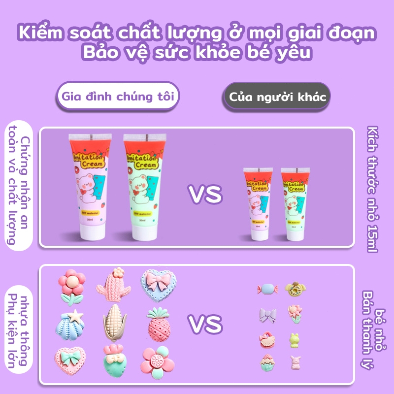 [HOT] Siêu dễ thương DIY Sticker Keychain Trẻ em Kem Glue Set Đồ chơi