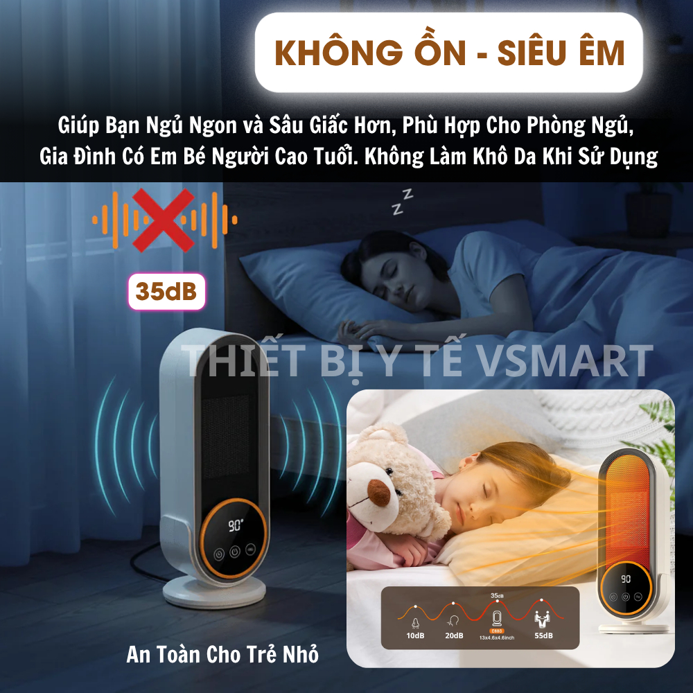 Quạt Sưởi Gốm Làm Ấm Phòng Tắm Cho Bé Tiết Kiệm Điện, Máy Sưởi Ấm Sấy Khô Quần Áo Không Làm Khô Da