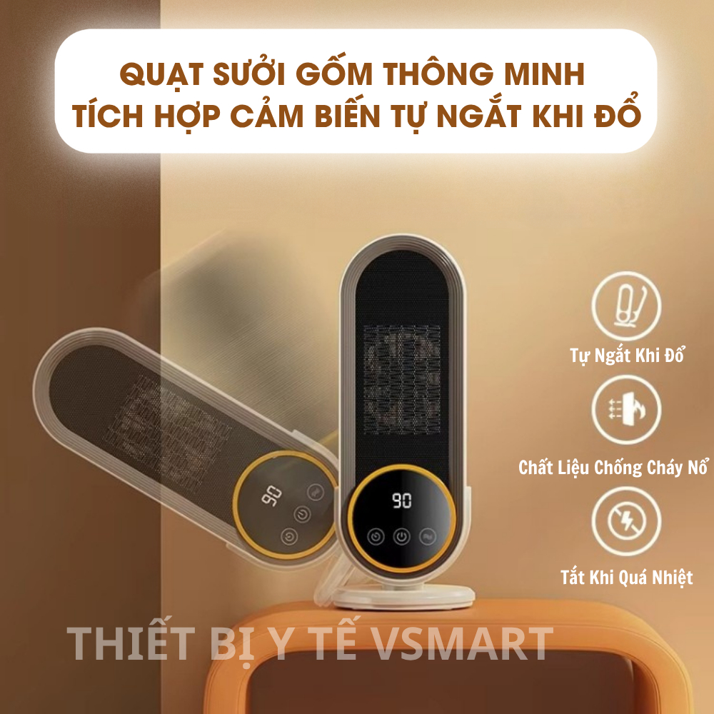 Quạt Sưởi Gốm Làm Ấm Phòng Tắm Cho Bé Tiết Kiệm Điện, Máy Sưởi Ấm Sấy Khô Quần Áo Không Làm Khô Da