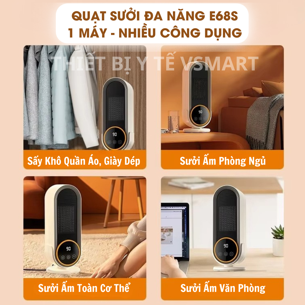 Quạt Sưởi Gốm Làm Ấm Phòng Tắm Cho Bé Tiết Kiệm Điện, Máy Sưởi Ấm Sấy Khô Quần Áo Không Làm Khô Da