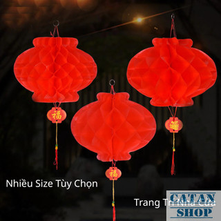 Bịch 10 Đèn Lồng Tổ Ong Đỏ Dây Treo Chữ Phúc Trang Trí Tết Nhà Cửa Sân Vườn Quán Cà Phê Sự Kiện Lễ Hội