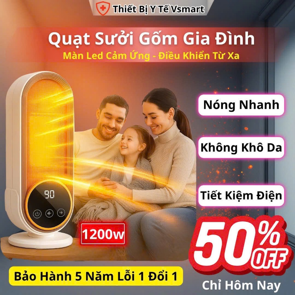 Quạt Sưởi Gốm Làm Ấm Phòng Tắm Cho Bé Tiết Kiệm Điện, Máy Sưởi Ấm Sấy Khô Quần Áo Không Làm Khô Da