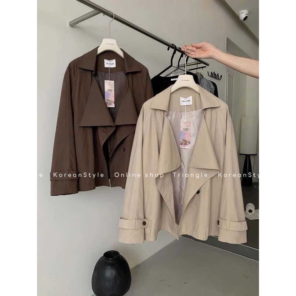 TRIANGLE - Rosie Coat (Cân nhắc kỹ, return is not welcomed) - Áo Khoác Trenchcoat Cao Cấp Dáng Ngắn Phong Cách Hàn