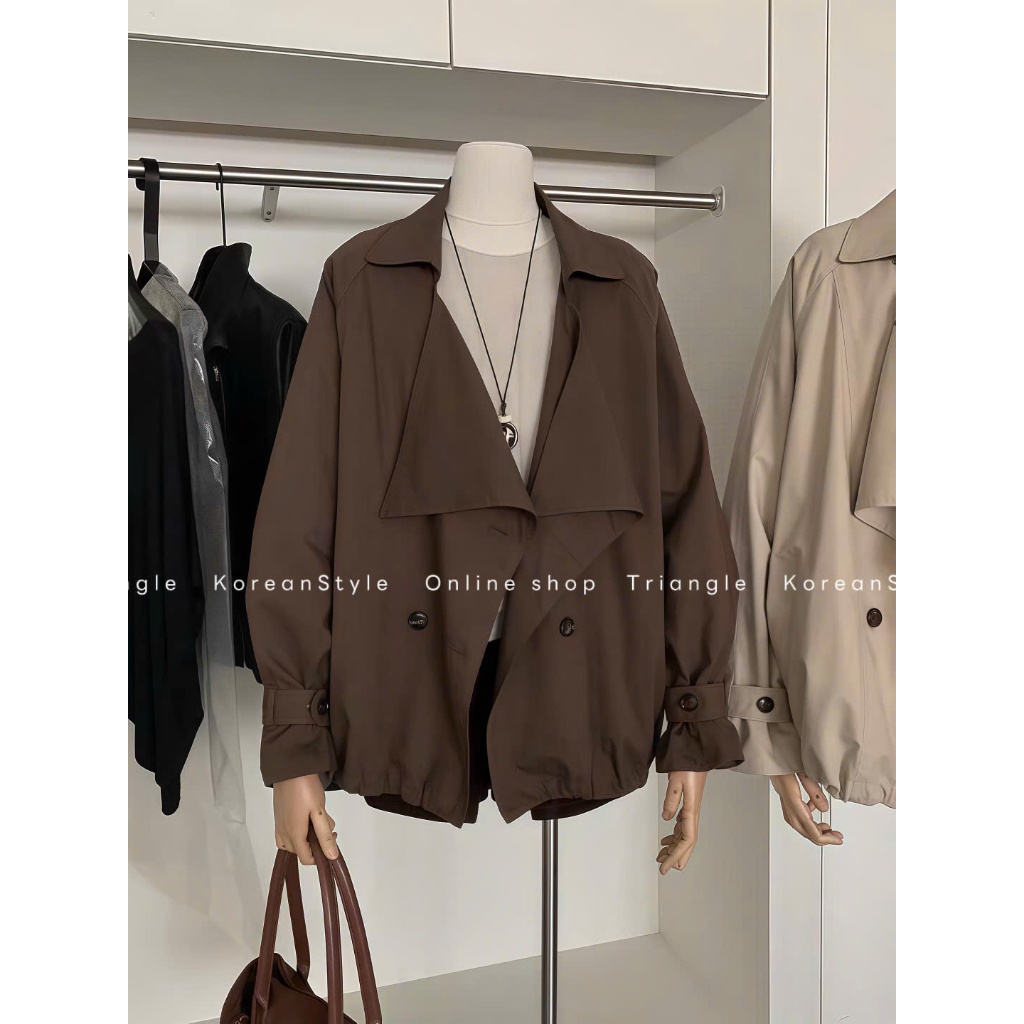 TRIANGLE - Rosie Coat (Cân nhắc kỹ, return is not welcomed) - Áo Khoác Trenchcoat Cao Cấp Dáng Ngắn Phong Cách Hàn