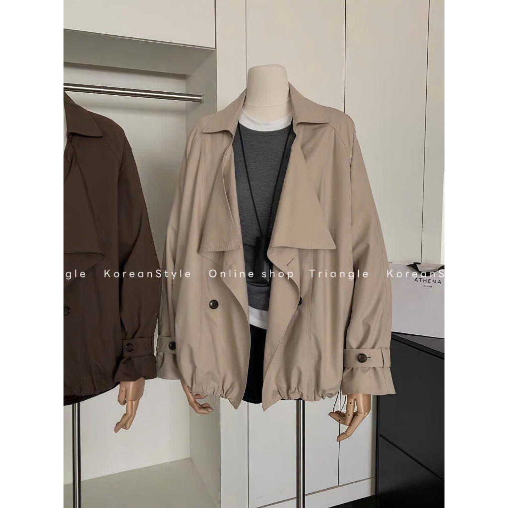 TRIANGLE - Rosie Coat (Cân nhắc kỹ, return is not welcomed) - Áo Khoác Trenchcoat Cao Cấp Dáng Ngắn Phong Cách Hàn