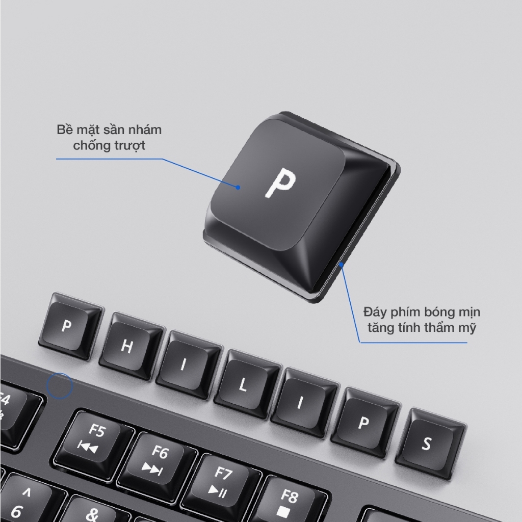 Combo bàn phím và chuột có dây Philips SPT6247 Chính Hãng – Kết nối USB tiện dụng, phím êm
