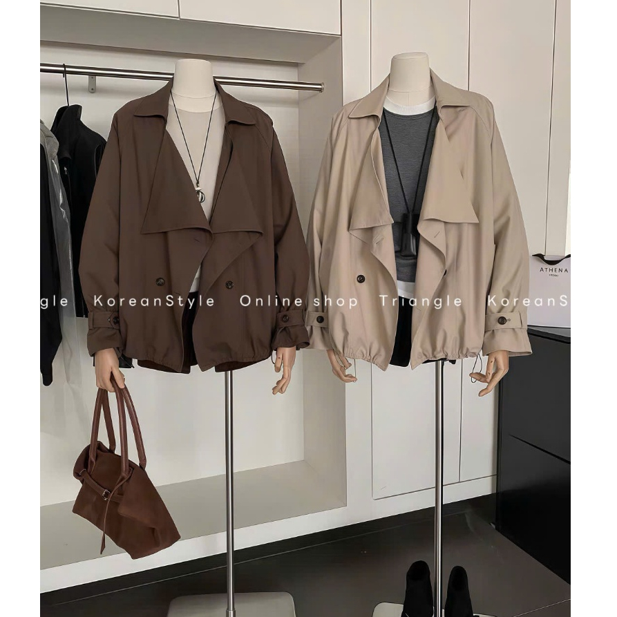 TRIANGLE - Rosie Coat (Cân nhắc kỹ, return is not welcomed) - Áo Khoác Trenchcoat Cao Cấp Dáng Ngắn Phong Cách Hàn