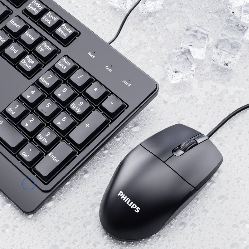 Combo bàn phím và chuột có dây Philips SPT6247 Chính Hãng – Kết nối USB tiện dụng, phím êm