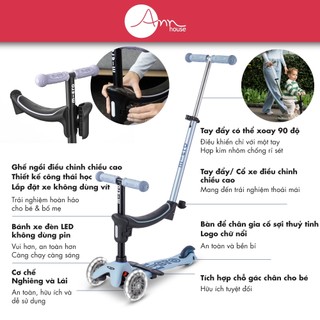 [Thuỵ Sĩ] Xe trượt scooter Micro Mini2grow 4in1 -  Trẻ 1 đến 6 - Đa tính năng - Bảo hành 2 năm
