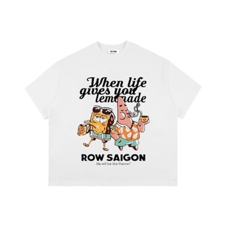Áo Thun Big Boxy Local Brand THEROW Tay Ngắn Cotton "Patrick & Spongebob " Hoạt Hình Bọt Biển Unisex Nam Nữ Hot Trend