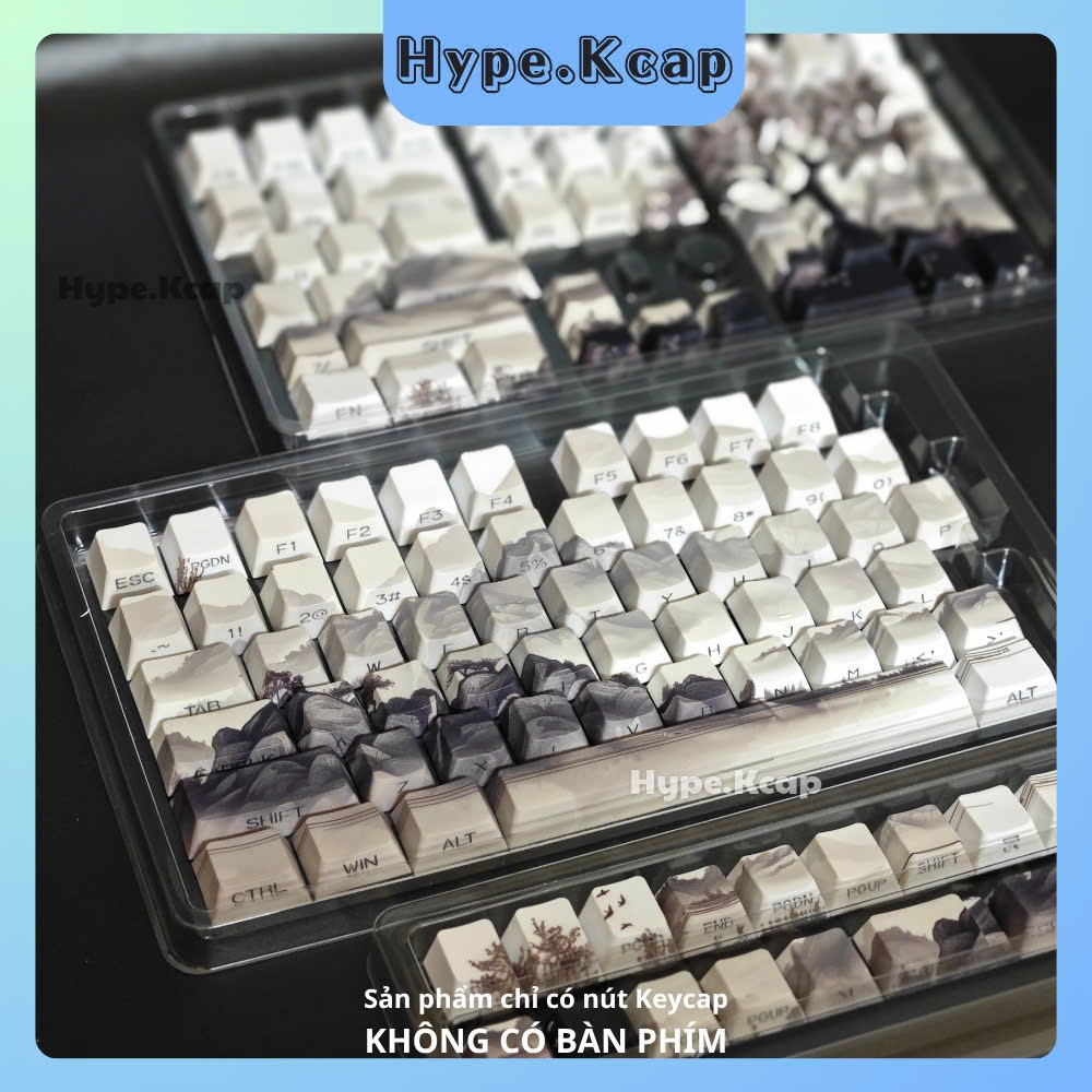 Keycap Xuyên Led Side Print Phong Cách Tranh Thủy Mặc Cherry Profile ...