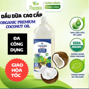 Dầu dừa ép lạnh nguyên chất tinh khiết hữu cơ Vietcoco - Dầu dừa ăn uống, ủ dưỡng tóc, dưỡng da, súc miệng oganico tk