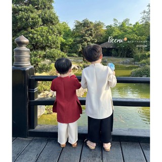 Áo+Quần. Bộ áo dài Thiên Long cao cấp cho bé trai mẫu mới tết 2026