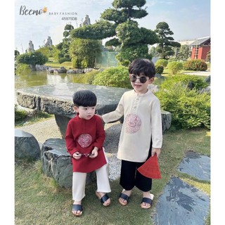 Áo+Quần. Bộ áo dài Thiên Long cao cấp cho bé trai mẫu mới tết 2026