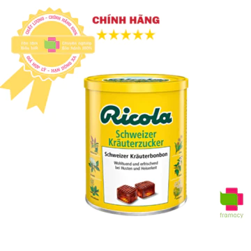 Kẹo ngậm ho thảo mộc Ricola, Đức (250g) giúp giảm ho và khàn giọng