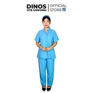 Đồng Phục Cấp Dưỡng Dinos Vải Mềm Mát Cho Nam Nữ Nhân Viên Trường Học, Bệnh Viện, Bếp Ăn - K NÓN