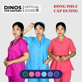 Đồng Phục Cấp Dưỡng Dinos Vải Mềm Mát Cho Nam Nữ Nhân Viên Trường Học, Bệnh Viện, Bếp Ăn - K NÓN