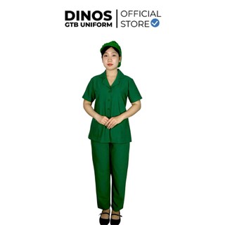 Đồng Phục Cấp Dưỡng Dinos Vải Mềm Mát Cho Nam Nữ Nhân Viên Trường Học, Bệnh Viện, Bếp Ăn - K NÓN