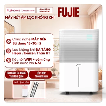 Máy hút ẩm lọc không khí 50m2 FUJIHAIA CONTINOUS CREATIVITY, máy hút ẩm gia dụng thông minh kết nối Wifi, phòng ngủ phòn