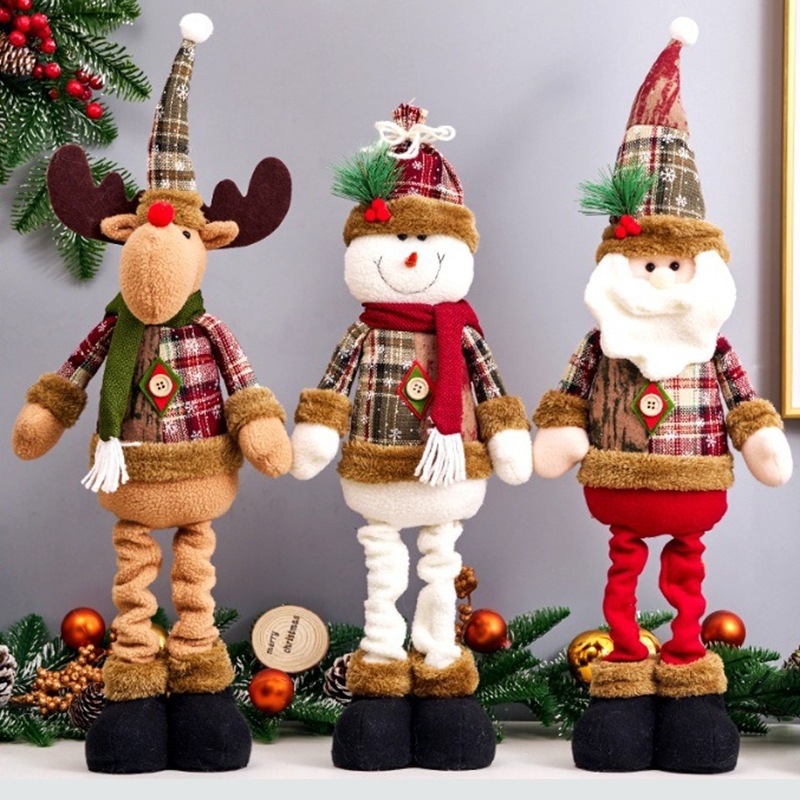 Đồ Chơi Noel Giáng Sinh Gấu Bông Rút Chân Trang Trí Hình Ông Già Noel Người Tuyết Tuần Lộc - Đồ Chơi Cho Bé PUKAPI