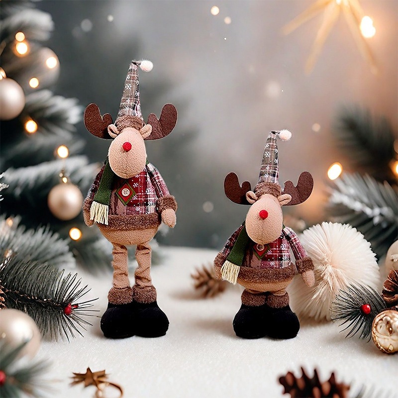 Đồ Chơi Noel Giáng Sinh Gấu Bông Rút Chân Trang Trí Hình Ông Già Noel Người Tuyết Tuần Lộc - Đồ Chơi Cho Bé PUKAPI