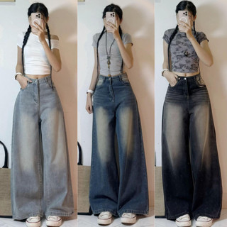 Quần Jeans Bò Ống Suông Rộng Wash RETRO Avo Avocado Cạp Cao Tôn Dáng Dài Wash Ống Rộng Tôn Dáng Nam Nữ
