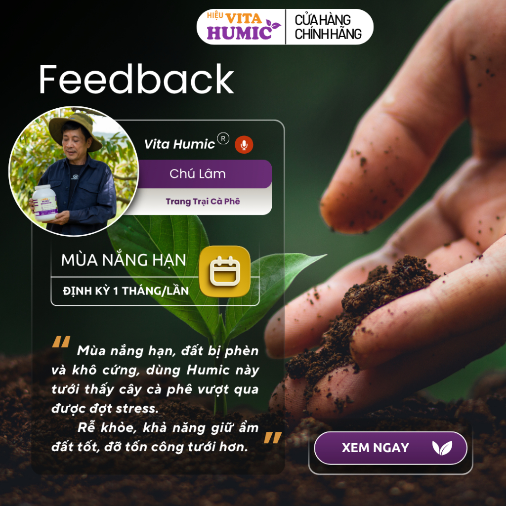 [Combo Siêu Rẻ] - VITA HUMIC - Phân Bón Lá Vi Sinh Hữu Cơ Sinh Học Giúp Cây Khỏe Đất Tốt (Fulvic Trichoderma)
