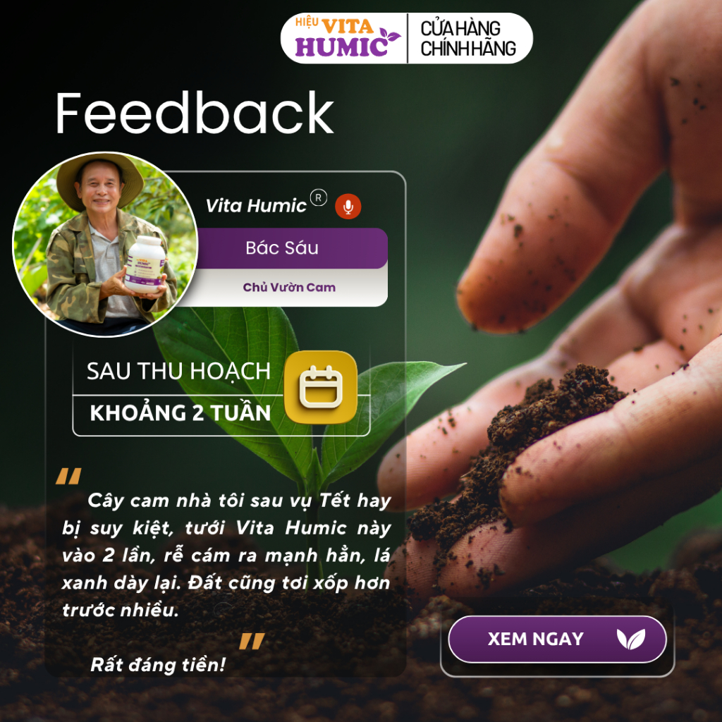 Phân bón rễ VITA HUMIC chuyên Cà Phê Hồ Tiêu - Bung đọt vọt cành, phục hồi rễ chống chịu hạn mặn (1kg)