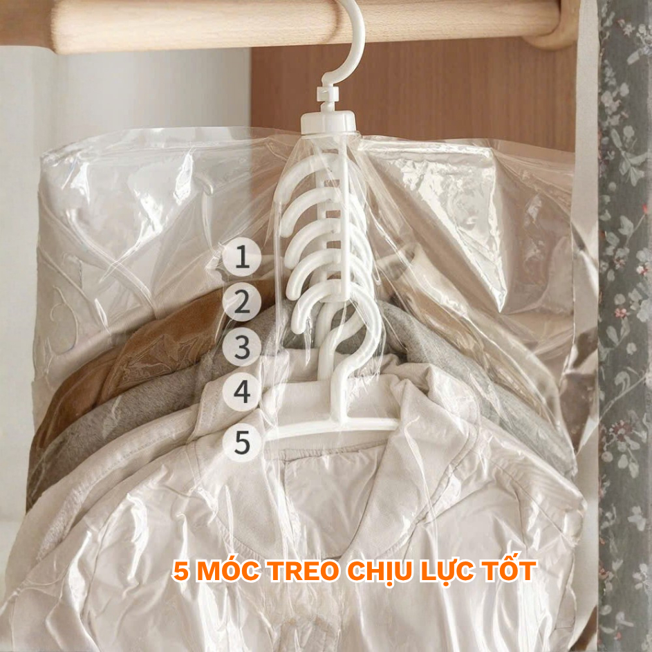 Túi Hút Chân Không có móc treo, bảo vệ quần áo, chống bụi chống ẩm mốc
