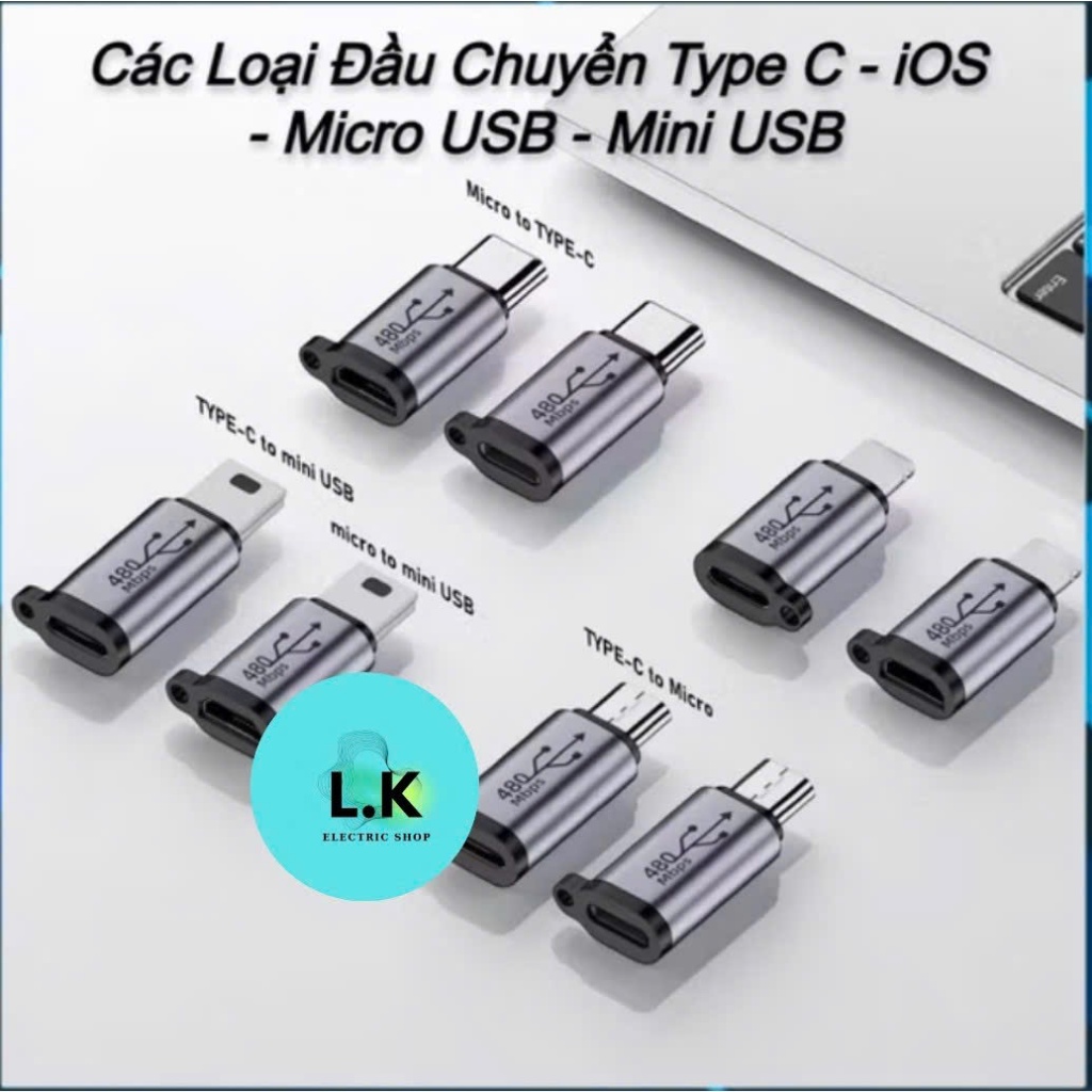 [KO HỖ TRỢ OTG, MIC] Bộ đầu chuyển đổi bộ sạc điện thoại Mini Micro USB ...