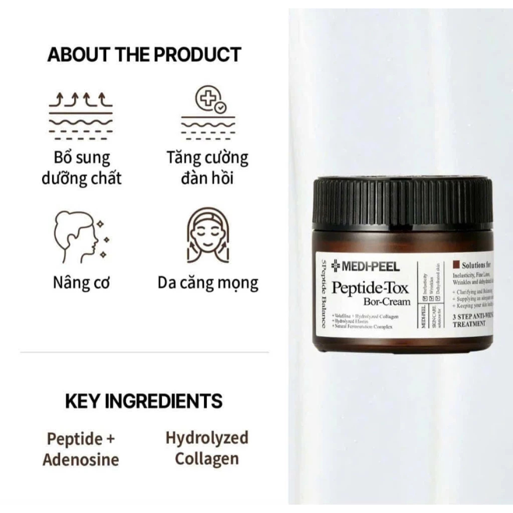 Combo Kem Dưỡng Chống Lão Hóa Và Serum Medipeel Nâng Cơ, Làm Mờ Nếp Nhăn, Duy Trì Làn Da Mềm Mại Da