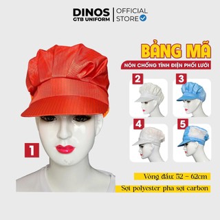 Nón Chống Tĩnh Điện Phòng Sạch Dinos Vải Phối Lưới Màu Xanh, Trắng Cho Nam Nữ Công Nhân