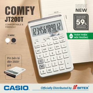 [MỚI RA MẮT] Máy Tính Cầm Tay Casio JT-200T (Hàng Bitex) - Nhựa Tái Chế, Chống Bám Vân Tay, Kiểu Dáng Comfy