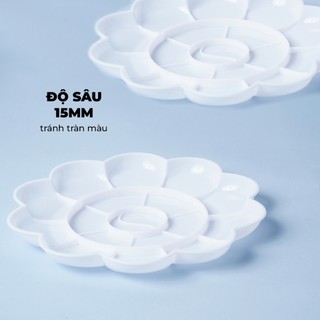 Khay Pha Màu Nước Hình Bông Hoa, Palette Trộn Màu Acrylic, Màu Gouache Chuyên Dụng