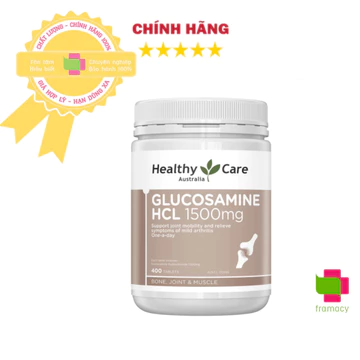 Viên uống bổ xương khớp Healthy Care/Blackmores Glucosamine, Úc (400v/180v) tái tạo sụn khớp, giảm đau cho người lớn